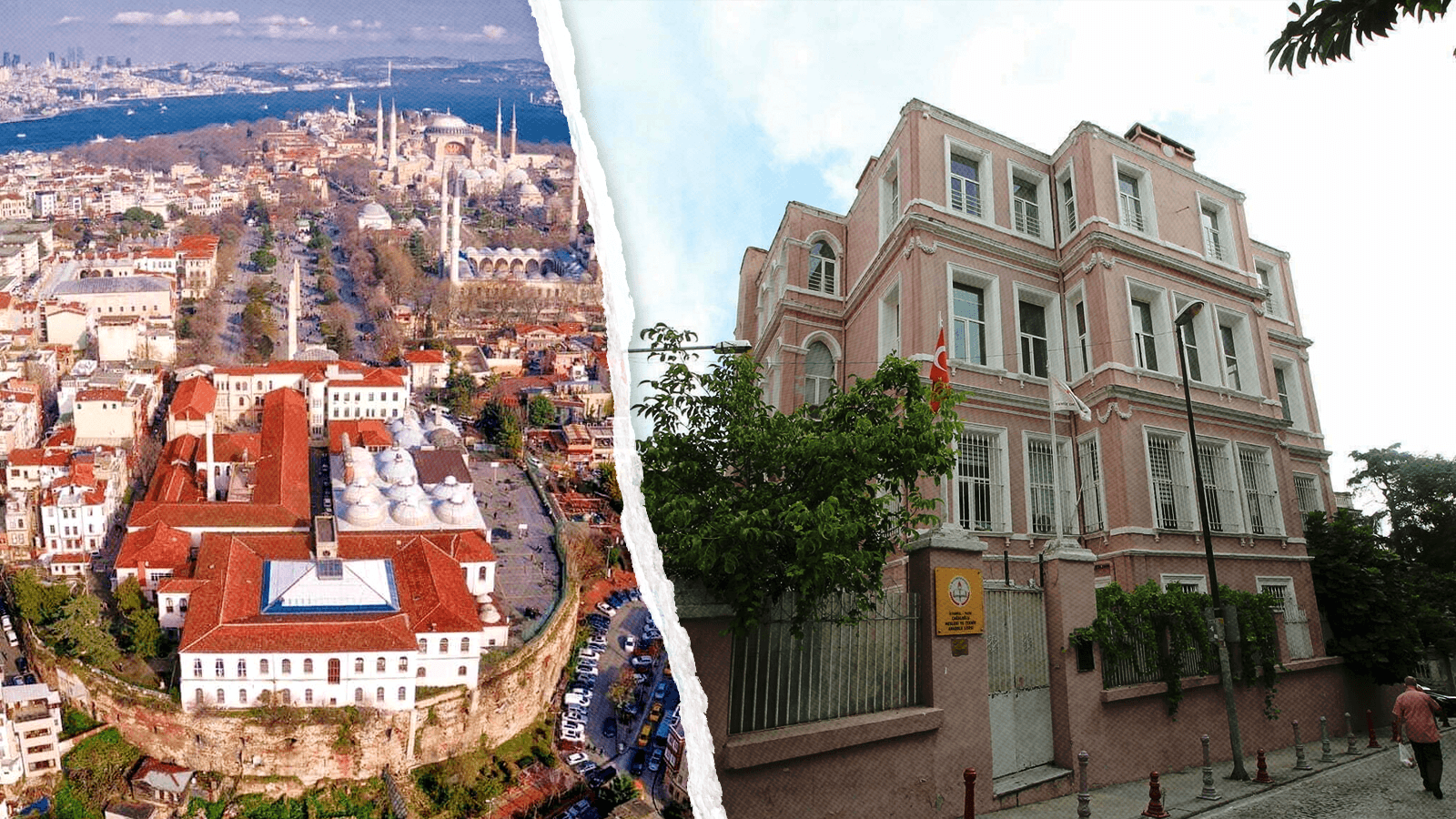 Sarı kapı, boş raf ve masanın üzerinde dergilerin olduğu iç mekan.